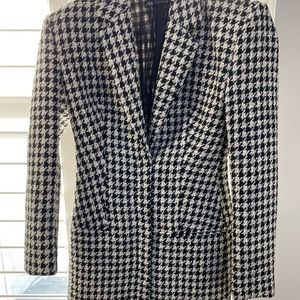 Zara Black and White Houndstooth Blazer Dress
